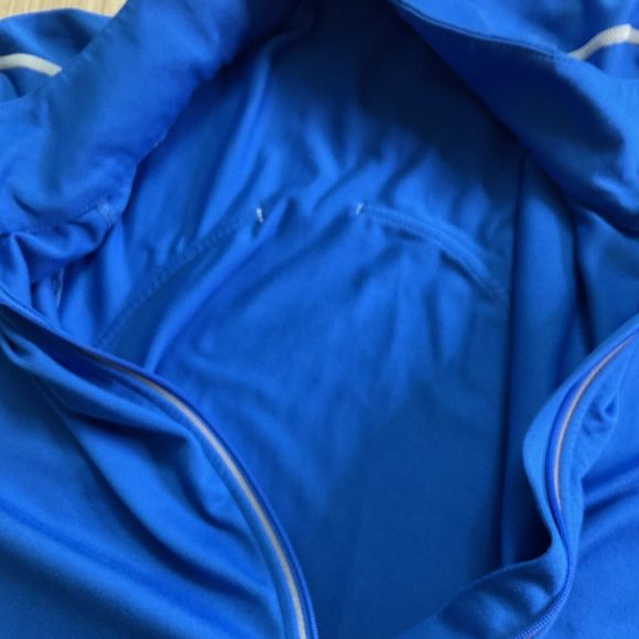 Athleta Half Zip Reflective Running Wild Reflective Top Blue 243315 Size XL - Picture 8 of 9